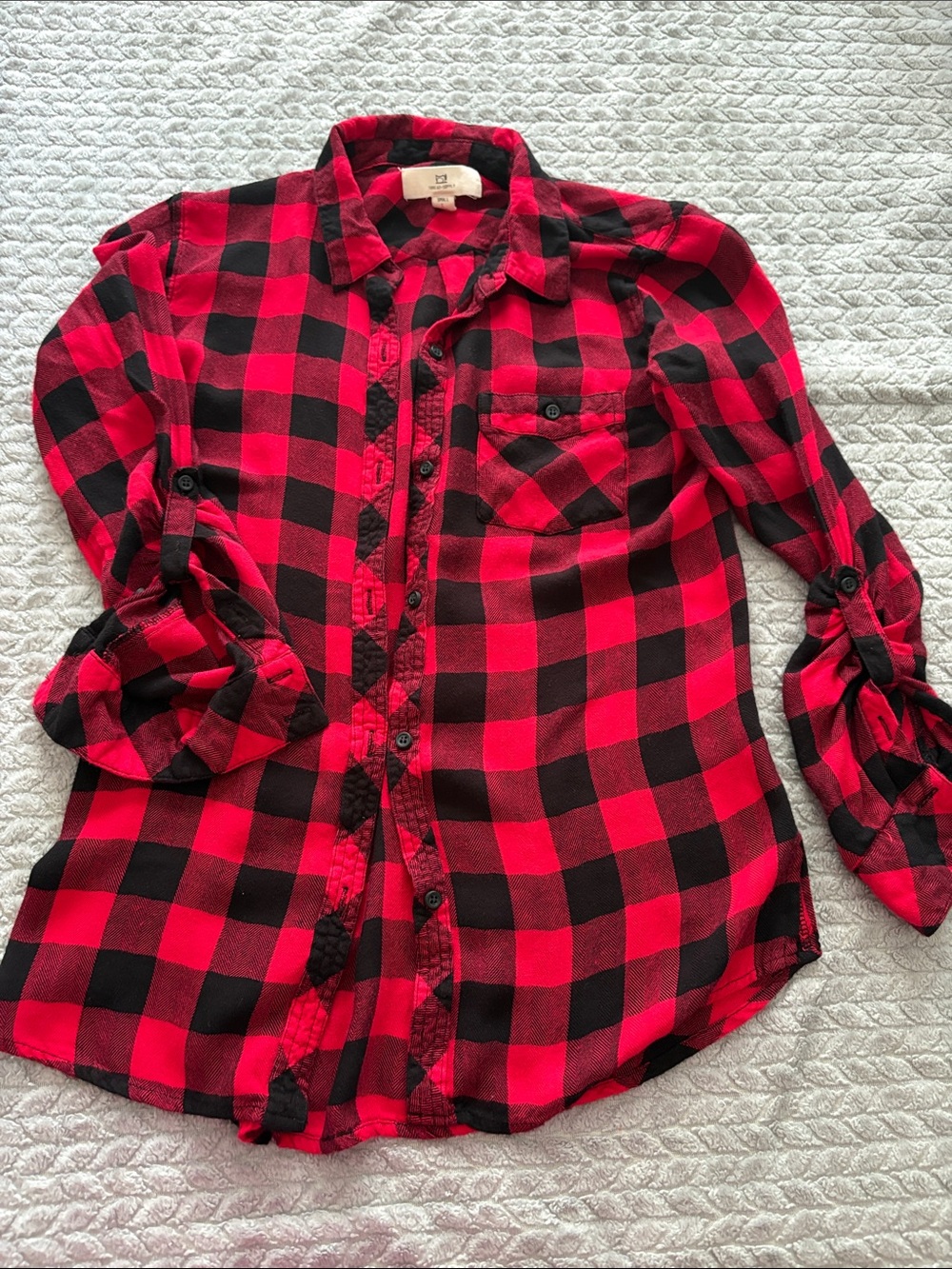 Thread & Supply Red and Black Buffalo Plaid Button-Down Shirt